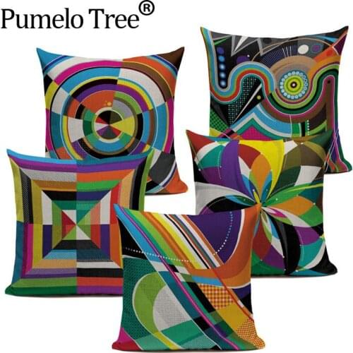 Custom Cushion Cover Geometric Colorful Pillow Case Multicolour Pillowcase High Quality Pillow Cases Cushions Covers Sofa