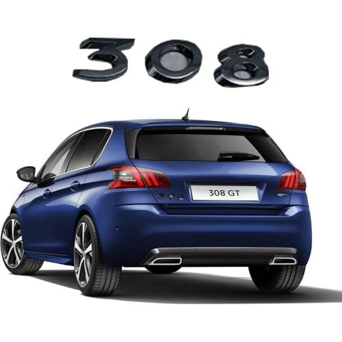 Black Trunk Sticker For Peugeot 308 208 408 508 301 206 207 306 3008 2008 5008 4008 GT PEUGEOT Sticker Rear Sticker Decals ABS