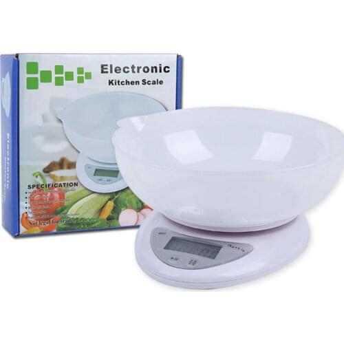 High Accuracy Sensor Digital Kitchen Scale Removable Transparent Bowl Weighing