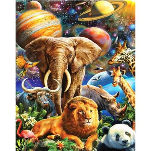 Dpsprue 5D Diy Full Square Round Stone Resin Diamond Painting Cross Stitch Animal Zoo 3D Embroidery Diamant Mosaic Gift