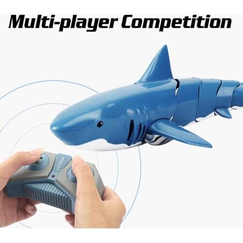 Hot RC Simulation Shark Toys 2.4G 4CH Waterproof Electric Remote Control Shark Boat Swimming Pool Bathroom Children Toys Gift