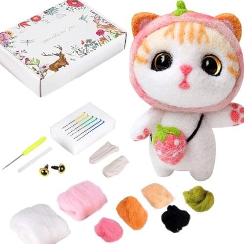 KAOBUY Christmas Needle Felt Kit Wool Starter Handcraft Tool With Instruction Felting Foam Wool Rowing Supplies In Crafts