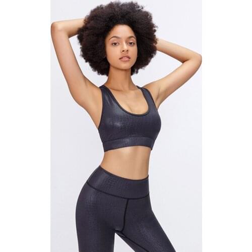 Crocodile Sport Pants Bra Gym Suit Embossed Women Yoga Set Workout Fashion Fitness Shorts Crop Top High Waist Running Sportswear