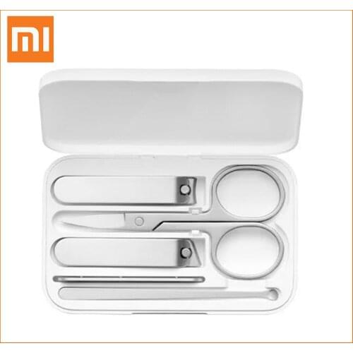 XIAOMI MIJIA Nail Clippers Set 5PCS Stainless Manicure Pedicure Cutter Stainless Steel Nail File Ear Pick With Storage Box