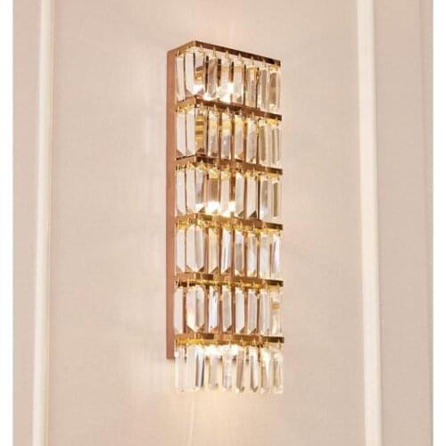 Art decor Bedroom Large Crystal lighting stainless steel LED Wall Lamp for home Hotel Living Room long E14 LED Wall sconces