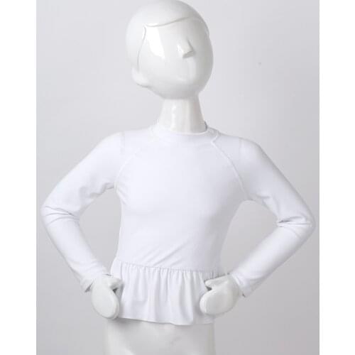 Big Girls Clothing Long Sleeve T-Shirts Tops SPF/UPF 50+ Sun Protection Peplum Swim Shirt Tee Rash Guard