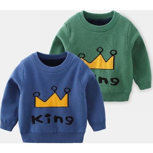 Autumn Winter Boys Sweater Fashion Cartoon Long Sleeve Pull Over Outwear Tops Korean Style Childrens Clothing For Kids 3-8years
