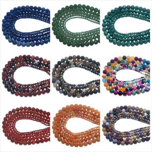 Wholesale Faceted Natural Stone Bead Pink Quartz Amethysts Agates Lapis lazuli For Jewelry Making DIY Bracelet 4 6 8 10 MM