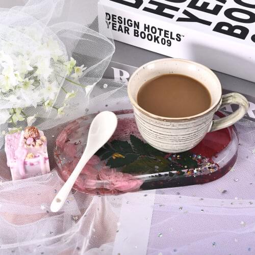 DIY Oval Coaster Mold Flexible Silicone Tray Mold Polygon Epoxy Resin Casting Molds Plaster Mold DIY Craft Tools