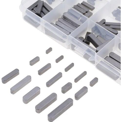 140Pcs/Box Parallel Key Double Round Key Square Pin GB1096 A Type Flat Key Pin 8mm 10mm 12mm 16mm 20mm 25mm 30mm