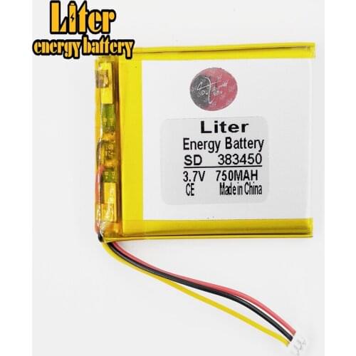 Size 383450 3.7V 750mah Lithium Tablet polymer battery With Protection Board For GPS Tablet PC Digital Products