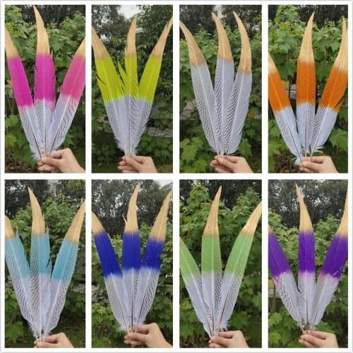 Rare 100 pcs Pretty 70-75cm/28-30inches Natural Silver Pheasant Tail Feather Wedding Party Halloween Home Decoration