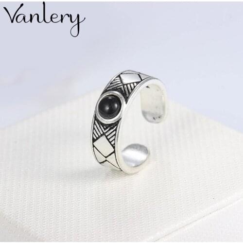 Romantic Charming Open Black Ring for Women Vintage Boho Party Rings Gothic Punk Jewelry Gifts for Girls