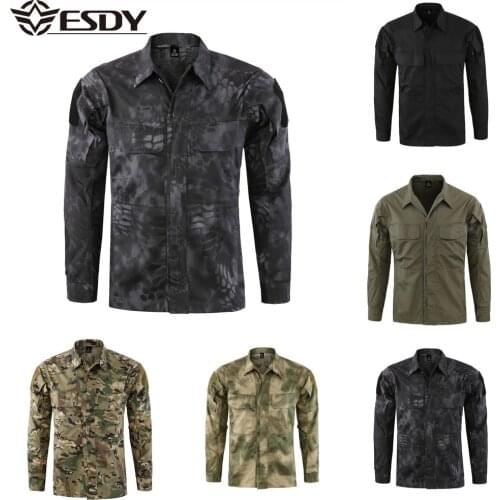 ESDY Outdoor Quick Dry Military Shirt for Men Tactical Clothing for Men Camping Removable fishing Hiking Long Sleeve Shirts