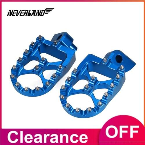 Blue Black CNC Motorcycle Footrests Wide Pedal Foot Rest Pegs Wide Billet For YZ250 YZ250F YZ450F YZ400F YZ426F WR250R WR400F