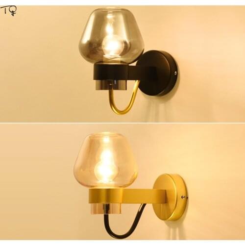 Nordic Post-modern Luxury Individual Glass Wall Lamp Lustre Bedroom Living Room Simple Aisle Porch Indoor Lighting Fixtures