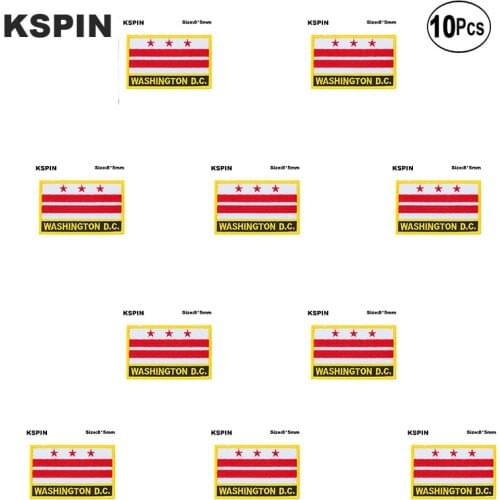 U.S.A Washington Rectangle Flag Embroidery Patches Iron on Saw on Transfer patches Sewing Applications