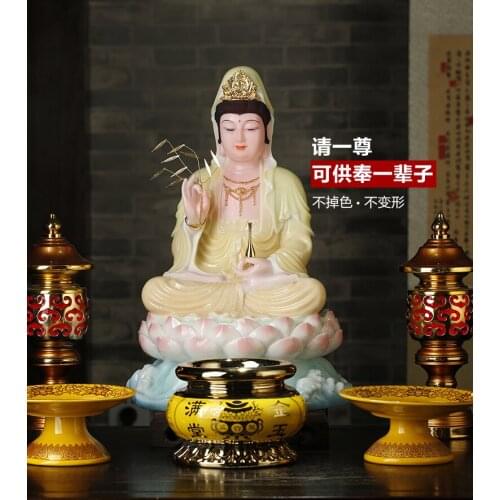 30CM large- 2020 high-grade jade Porcelain gilding Guanyin Buddha # Home family efficacious bless Talisman Sculpture statue