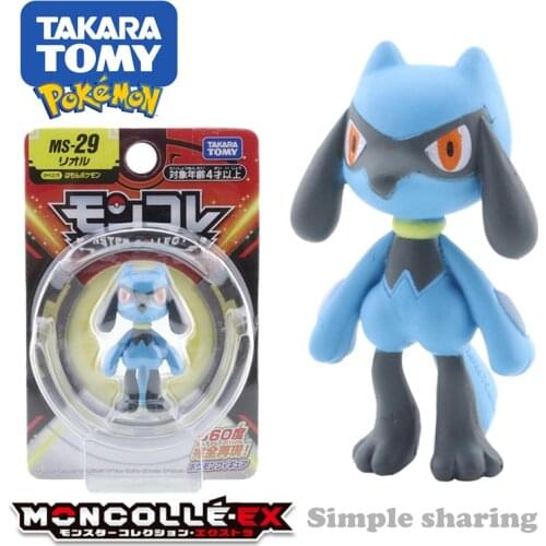 Takara Tomy Tomica Pokemon Pocket Monsters Moncolle MS-29 Riolu 3-5cm Mini Resin Anime Figure Toys For Children Collectible