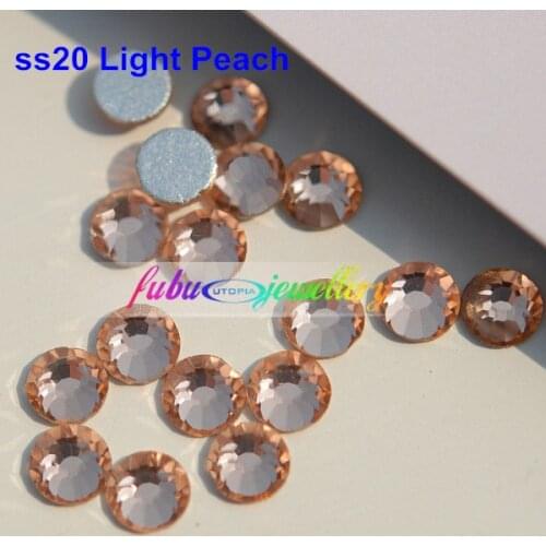 Good Quality ss3-ss34 Light Peach Flat Back Non Hotfix Crystal Stones / Glue On Nail Art Rhinestones