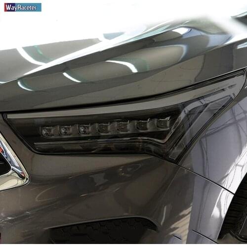 2 Pcs Car Headlight Protective Film Restoration Transparent Protection Black TPU Sticker For Acura RDX 2019 2020 Accessories