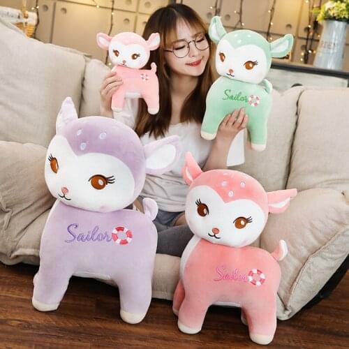 1pc 25-55cm Cute Giraffe Plush Toys Soft Sika Deer Pillow Dolls Kawaii Stuffed Plush Animals Toy Kids Baby Gifts