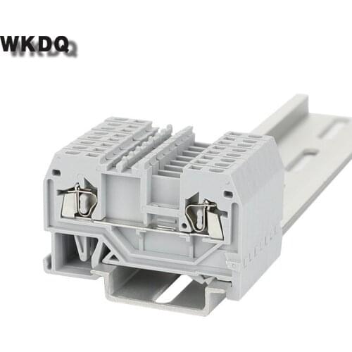 10pcs 279-901 Wire Conductor Din Rail Terminal Block 2 Conductors Feed Through Spring Cage Push In Connection Connectors