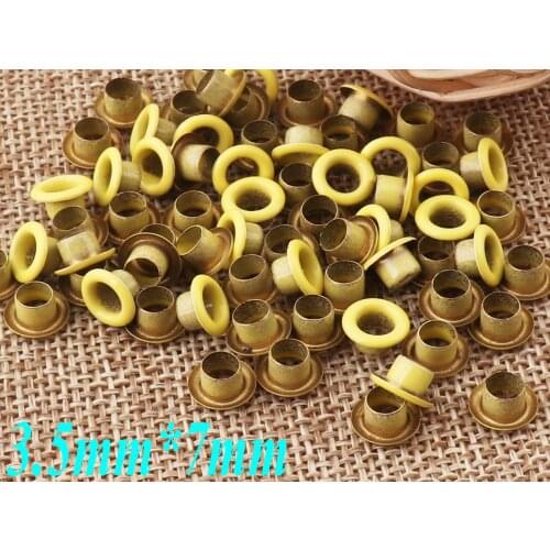 100 PCS Metal Yellow Eyelets and Grommets With Washers Eyelets for Tags Tunnels Canvas Eyelets bag Eyelets