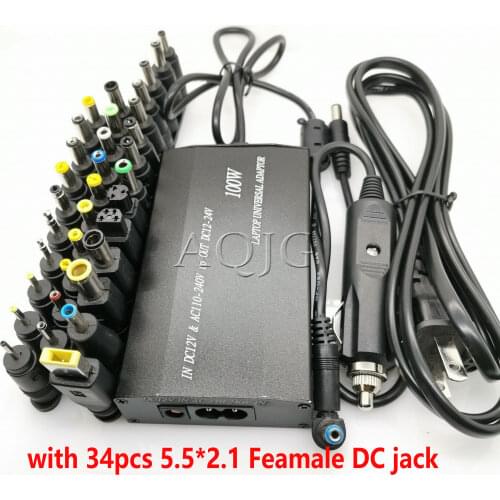 100w Travel Universal car charger adapter for laptop /notebook /Mobile Phone Universal Power charger and 15connector