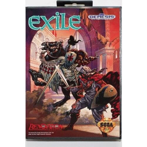 16 bit Sega MD game Cartridge with Retail box - Exile game card for Megadrive Genesis system