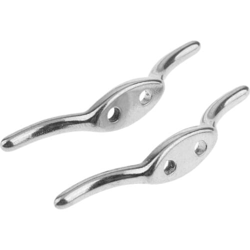 2 Pieces 67mm Stainless Steel Rope Cleat - for Flags, Boats, Docks, Tarps and Awnings