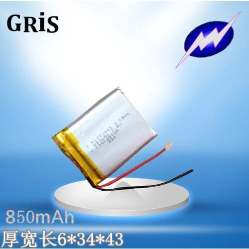 3.7V 603443 850MAH MP4 MP5 polymer lithium battery GPS navigation electronic dog speakers Rechargeable Li-ion Cell