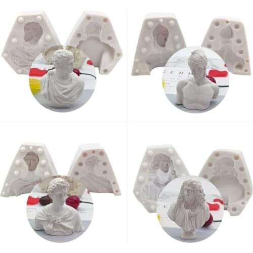 3d Human Figure Plaster Portrait Candle Mold Aromatherapy Candle Plaster Diy Material Mold Silicone Candle Molds