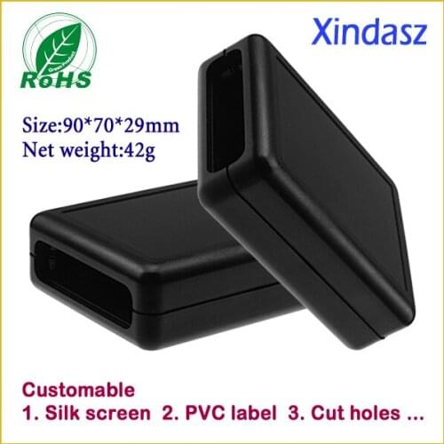 5pcs/lot)Free shipping 90*70*29mm Black High quality Small Plastic outlet box project enclosure for electrical equipment