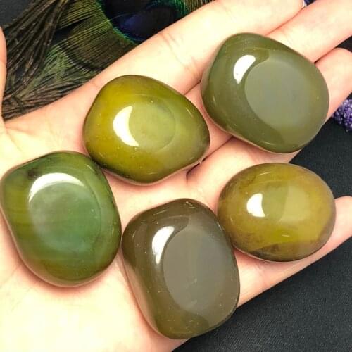 5Pcs Natural dongling jade crystal gem rolling treatment stone feng shui stone crystal natural stone