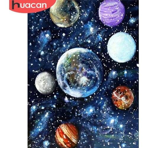 HUACAN 5D DIY Diamond Painting Starry Sky Universe Full Square/Round Diamond Embroidery Landscape Needlework Wall Art