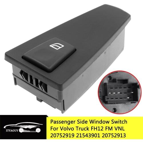 Car Electric Power Window Switch Button Passenger Side For Volvo Truck FH12 FM VNL 20752919 21543901 20752913 20568858 20953593