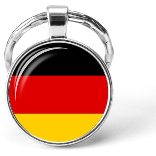 Central Europe Countries Flag Keychain Germany Poland Switzerland Austria Hungary Flag Glass Cabochon Pendant Metal Key Chains