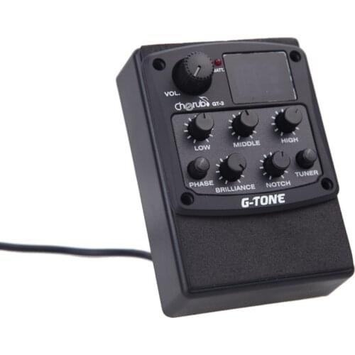 Cherub GT-3 G-Tone 3-Band EQ Acoustic Guitar Preamp Piezo Pickup LCD Equalizer with Tuner