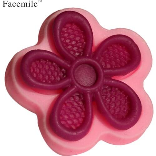 Facemile five petal flower 3d silicone mold fondant cake cupcake dessert pastry embossing mould 50-260