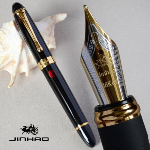 JINHAO X450 GLOSS BLACK 18KGP 0.7mm BROAD NIB FOUNTAIN PEN JINHAO 450 LUXURY BUSINESS PURPLE WINE GREEN GOLDEN 21 COLORS SELECT
