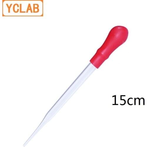 YCLAB 15cm Dropping Pipette Clear Glass Straight Tip with Red Latex Rubber Nipple Chemical Experiment Essential Oil Makeup