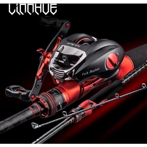 LINNHUE Baitcasting Reel BT2000 8kg Drag SFS Double Brake System Saltwater Reel 6.3:1 High Speed Metal Spare Spool Fishing Reel