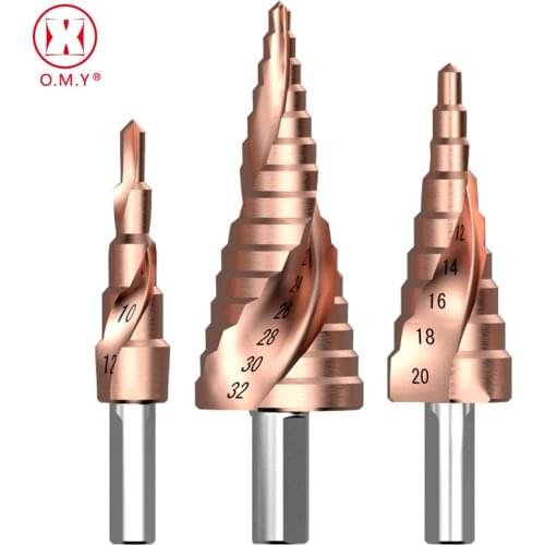 M35 Cobalt Step Drill 4-12/4-20/4-32mm High Speed Steel Drill Bits Spiral Groove Triangle Shank For Stainless Steel