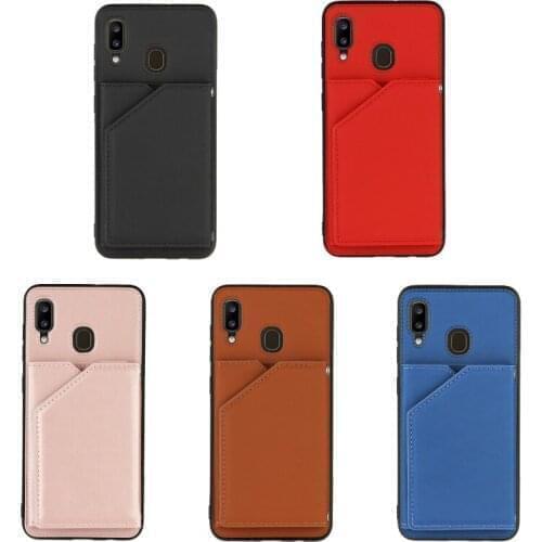 100Pcs/Lot Skin Sensation Leather Back Phone Case For Samsung Galaxy A20 A30S A50 A50S A70 A70 A30 Card Holder Cover