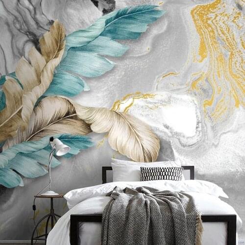 Fashion Abstract Custom Wallpaper 3D Hand-painted Tropical Plant Leaves Art Decor Large Mural Bedroom Living Room Photo Papel