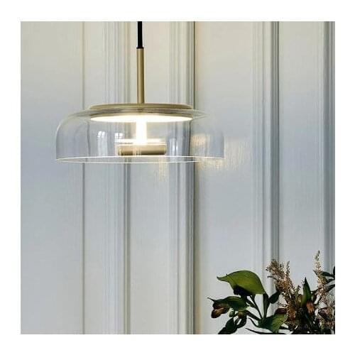 Nordic Led Clear Glass Pendant Lights Gold Modern Hanging Lamp for Bedroom Indoor Dining Room Home Lighting Fixtures Loft Decor