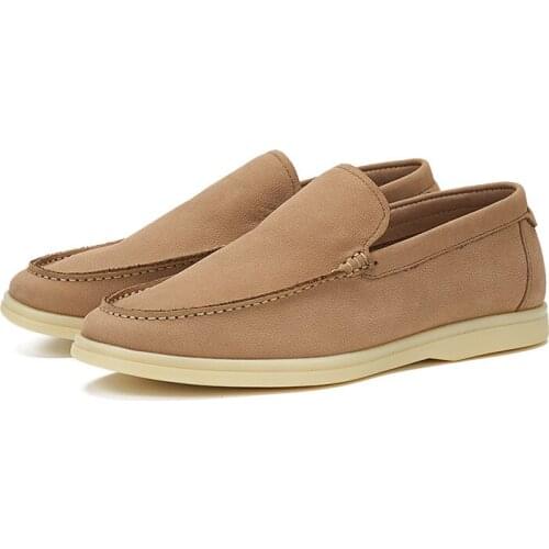 2021 New Fashion mens casual yellow loafers leather male slip on loafers men shoes