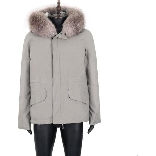 2021 Real Fur Coat Men Winter Parka Waterproof Jacket Natural Rabbit Fur Liner Detachable Warm Outerwear Coat Korean Thick Parka