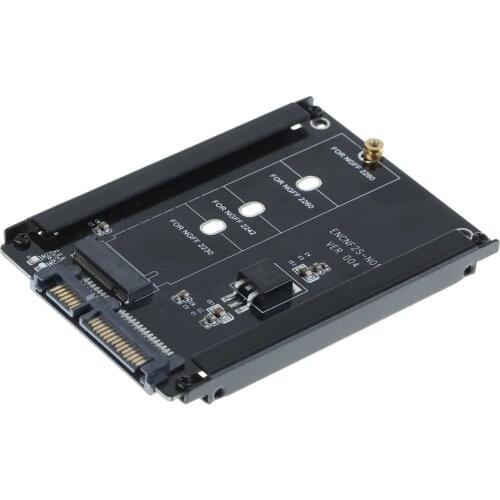 Black Metal Case CY B+M Socket 2 M.2 NGFF (SATA) SSD to 2.5 SATA Adapter for 2230/2242/2260/2280mm m2 Solid State Disk